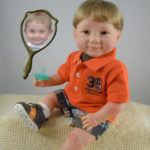 Photo Doll Boy Wearing Orange Polo Shirt