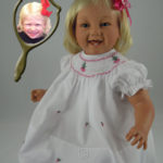 Photo Doll Wearing White Smocked Dress