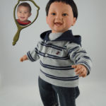 Doll That Looks Like Your Child Dressed in Striped Hoodie