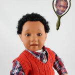 Photo Doll Boy Wearing Red Vest