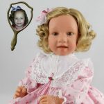 Photo Doll created with softly curled Blonde hair