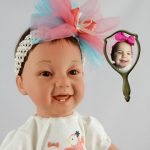 Photo Doll Wearing Coral Tutu Created for 16-Month Old Rosabella